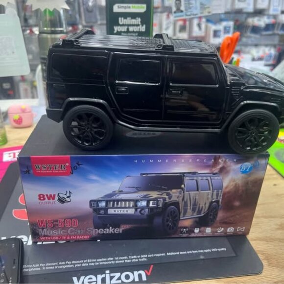 bluetooth WSTER CAR SPEAKER WIRELESS FM RADIO USB AUX RECHARGEABLE LOUD SOUND - Picture 3 of 3